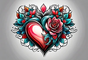 heart tattoo with open in middle tattoo idea