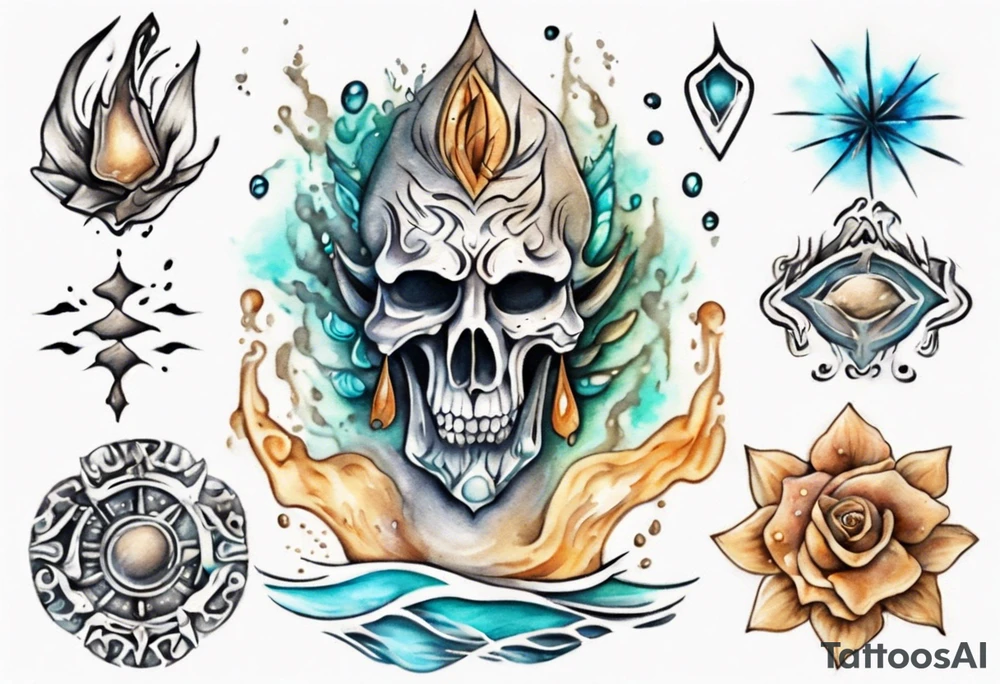 Form in the wet sand tattoo idea