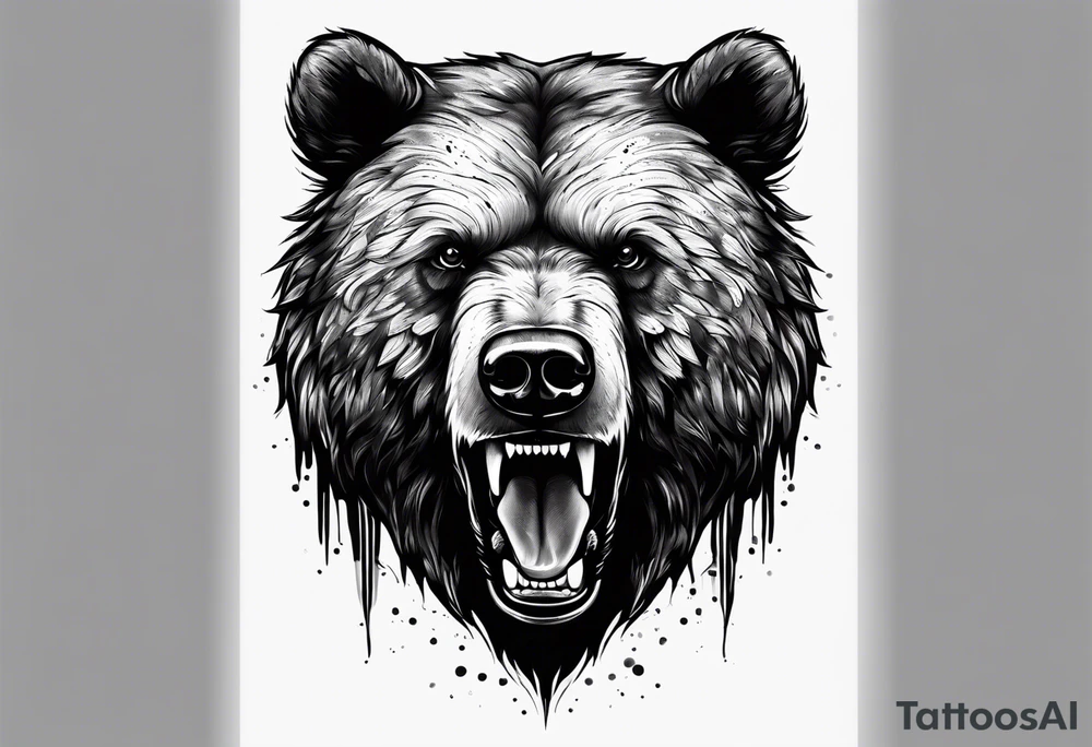 angry bear tattoo idea