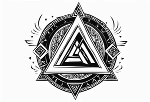 Valhalla fire runes lightning
Sword shield valknut tattoo idea