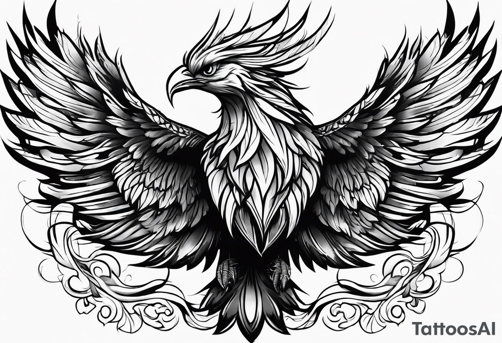 Bold phoenix rising tattoo idea