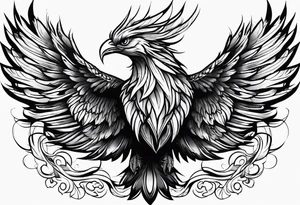 Bold phoenix rising tattoo idea