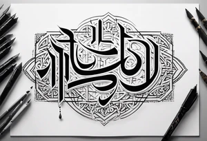 arabic calligraphy of the translation, what doesnt kill you makes you stronger - Just writing tattoo idea