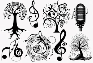music speaker note tree stave notes tattoo idea