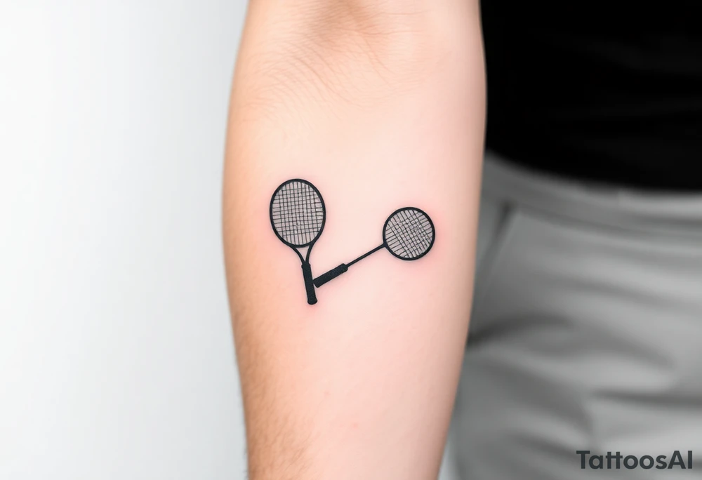 Racket sports tattoo which should have table tennis and badminton tattoo idea