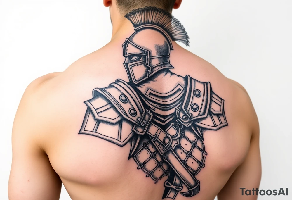 Armored Roman Soldier tattoo idea