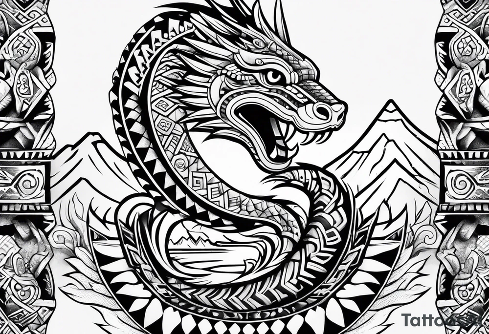 Aztec snake tattoo idea