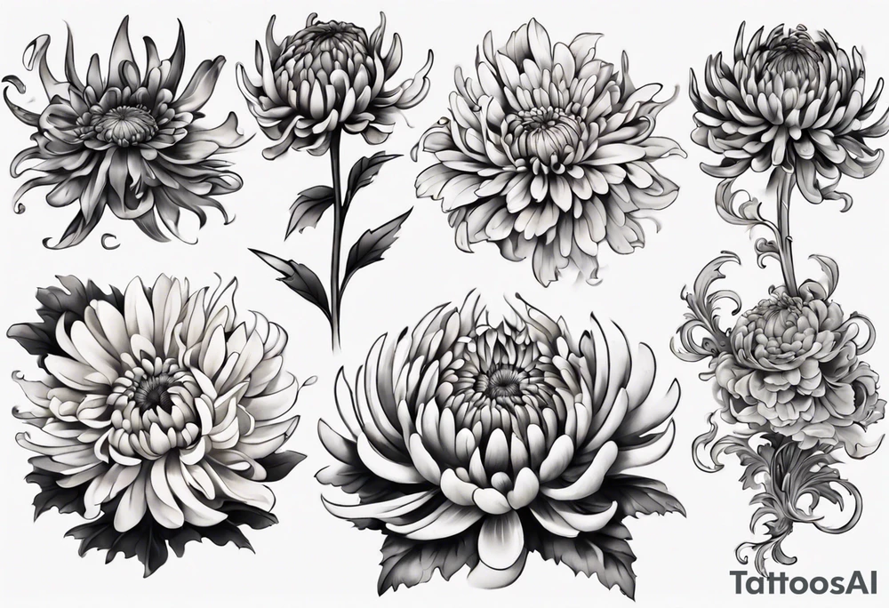 chrysanthemum Sleeve tattoo idea