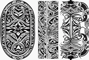 Simple tribal textile tattoo from left pec to left deltoid tattoo idea