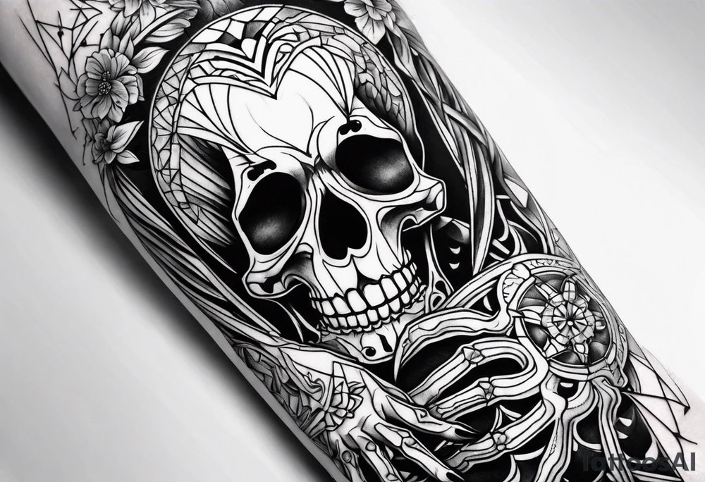 Skeletons holding hands tattoo idea