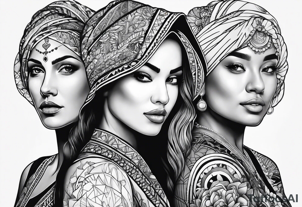 Three women side by side. Daughter on the left, mother in the middle, grandmother on the right. tattoo idea
