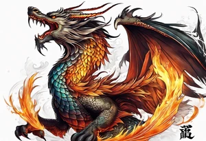 phoenix fighting dragon tattoo idea