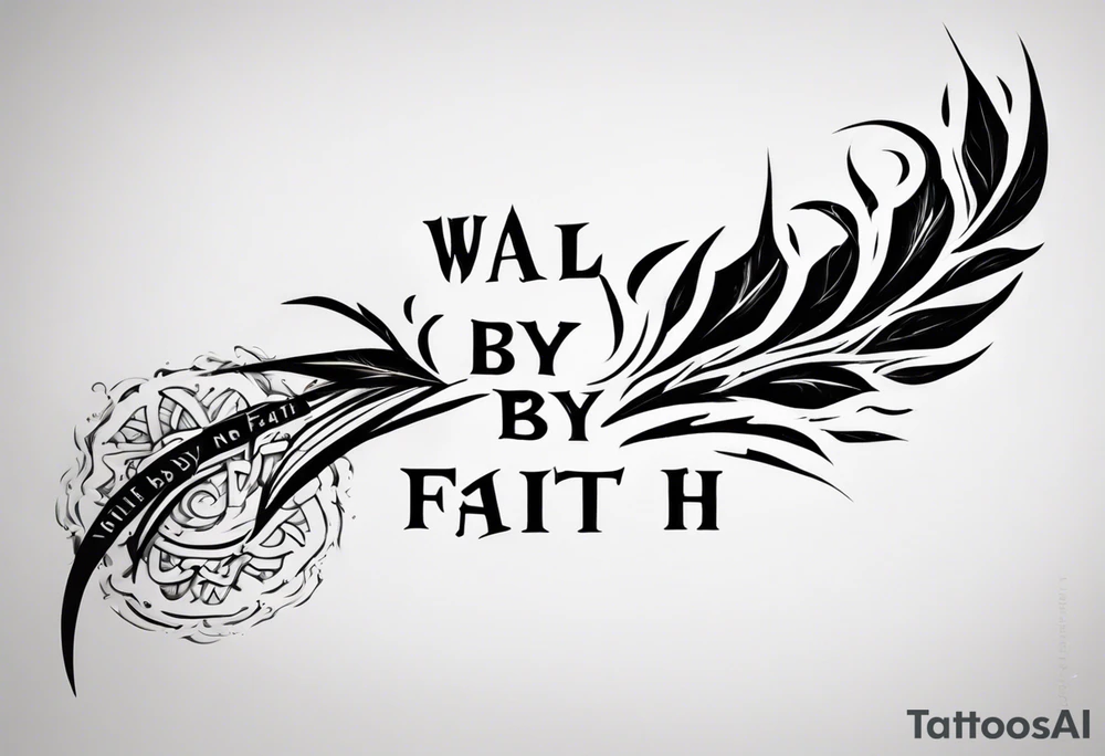 Horizontal inner bicep tattoo. “walk by faith, not by sight” modern tattoo tattoo idea
