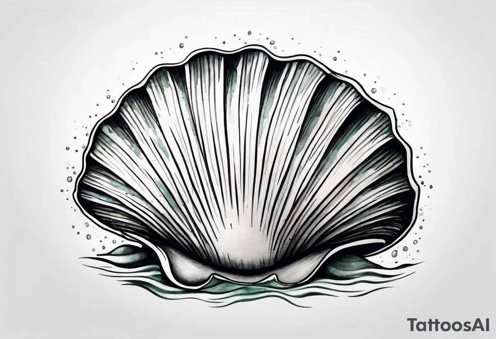 One small  Pretty open clam shell tattoo idea