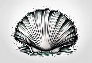 One small  Pretty open clam shell tattoo idea