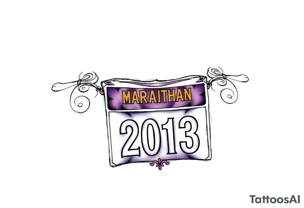 Half marathon bib 2013 purple and gold tattoo idea