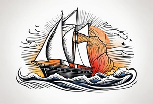 Leuchtturm 
Seil Bild 
Feuer 
Welle 
Schiff tattoo idea