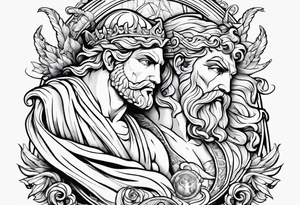 Olympian Hermes and Poseidon tattoo idea