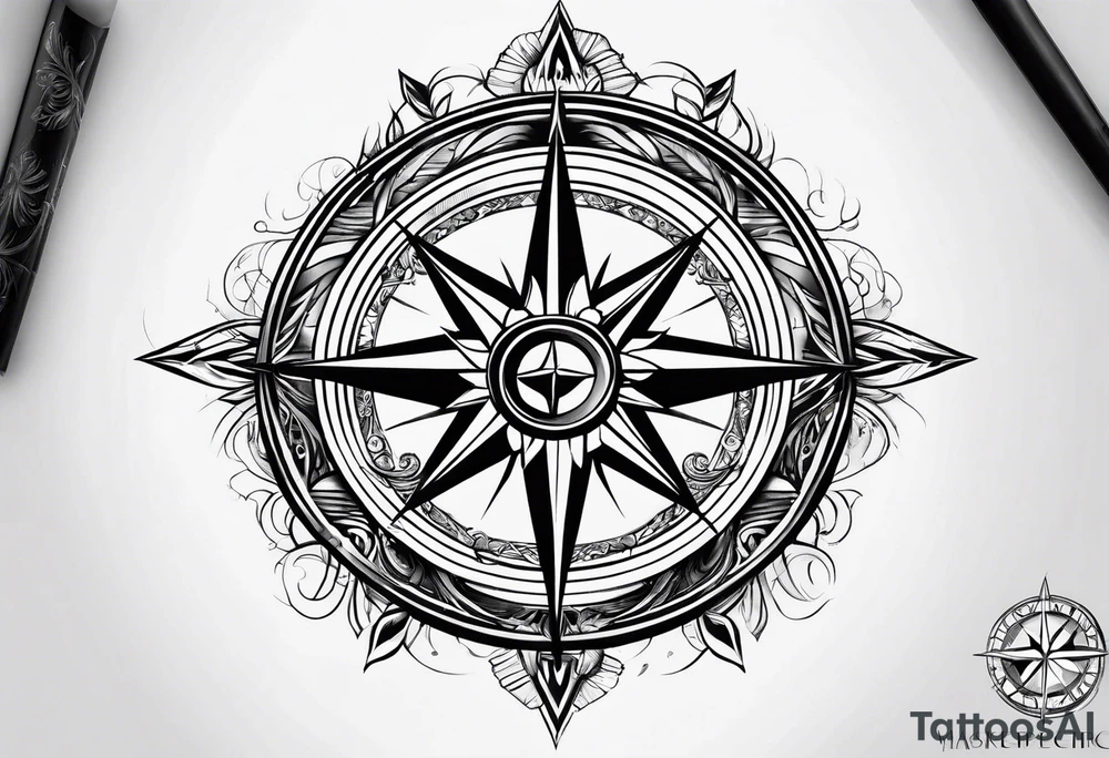 make a compass rose tattoo idea