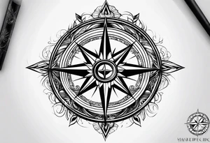 make a compass rose tattoo idea