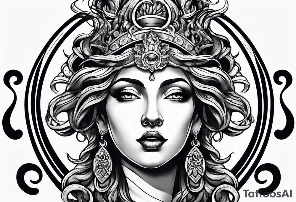 cabeça da medusa tattoo idea