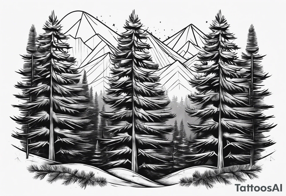 Pine tree tattoo idea