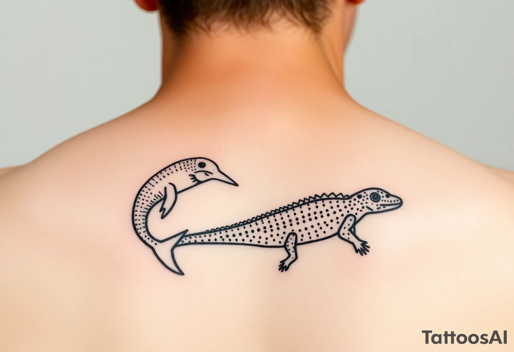 aboriginal indigenous - 2 tribes dolphin and sand goanna. Sibling symbols 2 females 1 male. Water ways dot art on arm tattoo idea