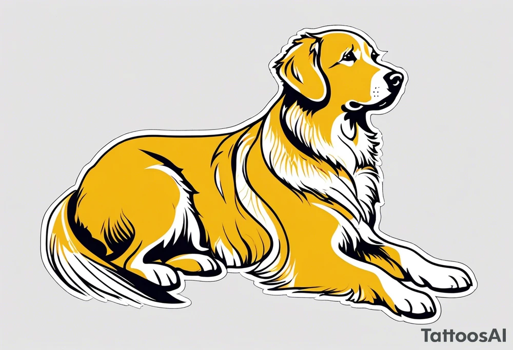 a golden retriever in bjj tattoo idea