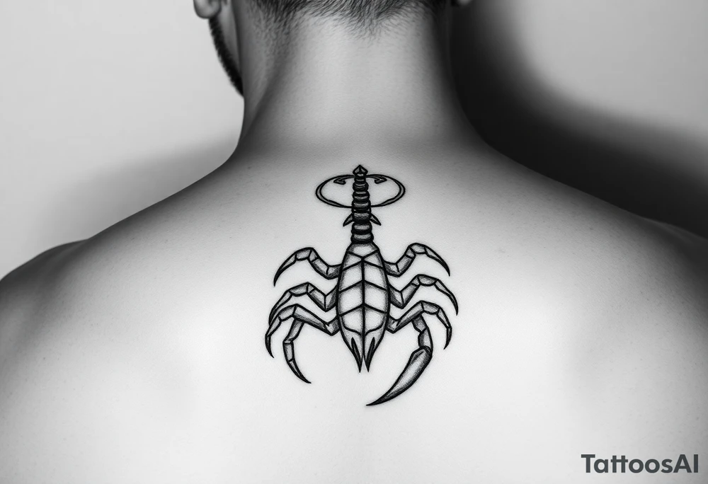 Geometric tauriu scorpion and virgo smaller simple tattoo idea