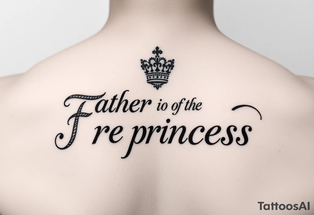 Father of the princess text tattoo idea