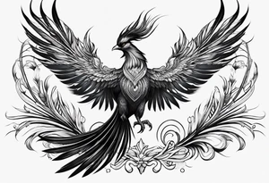 graceful asian style phoenix with extra long tail feathers and a long neck and large feathers
arm tattoo tattoo idea
