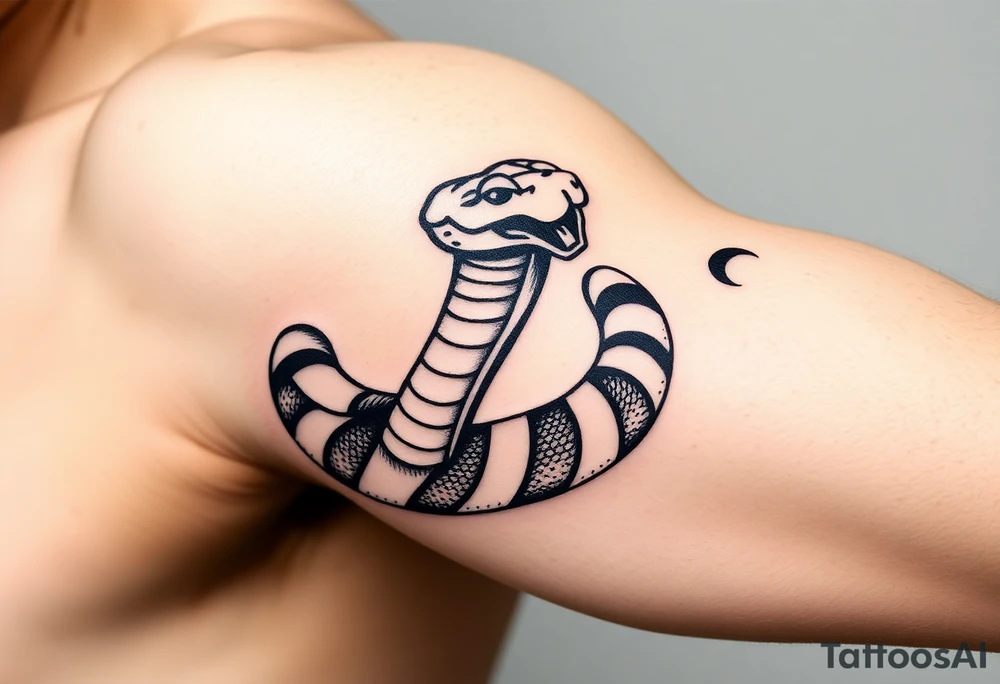 black king snake with white stripes tattoo idea