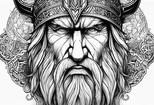 odin face nordic tattoo idea