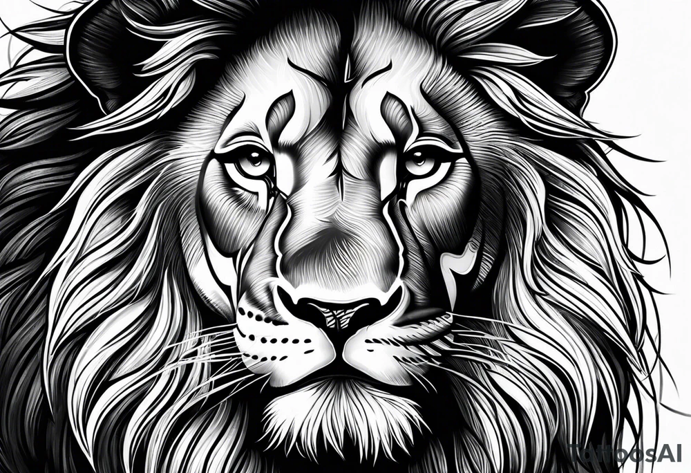 lion face tattoo idea