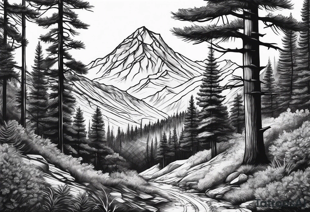 Pine Forest tattoo idea