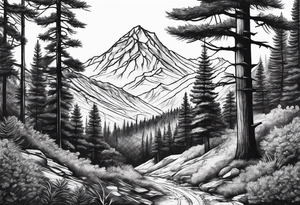 Pine Forest tattoo idea