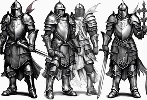 knight
 in heavy armor full body tattoo idea