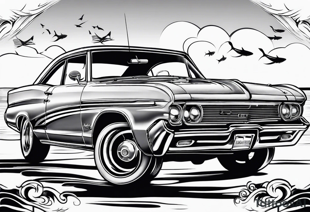 Fishing cars tattoo idea
