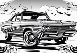 Fishing cars tattoo idea