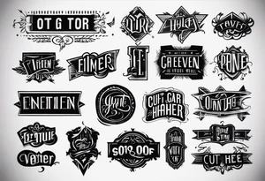 Cut here lettering tattoo design tattoo idea