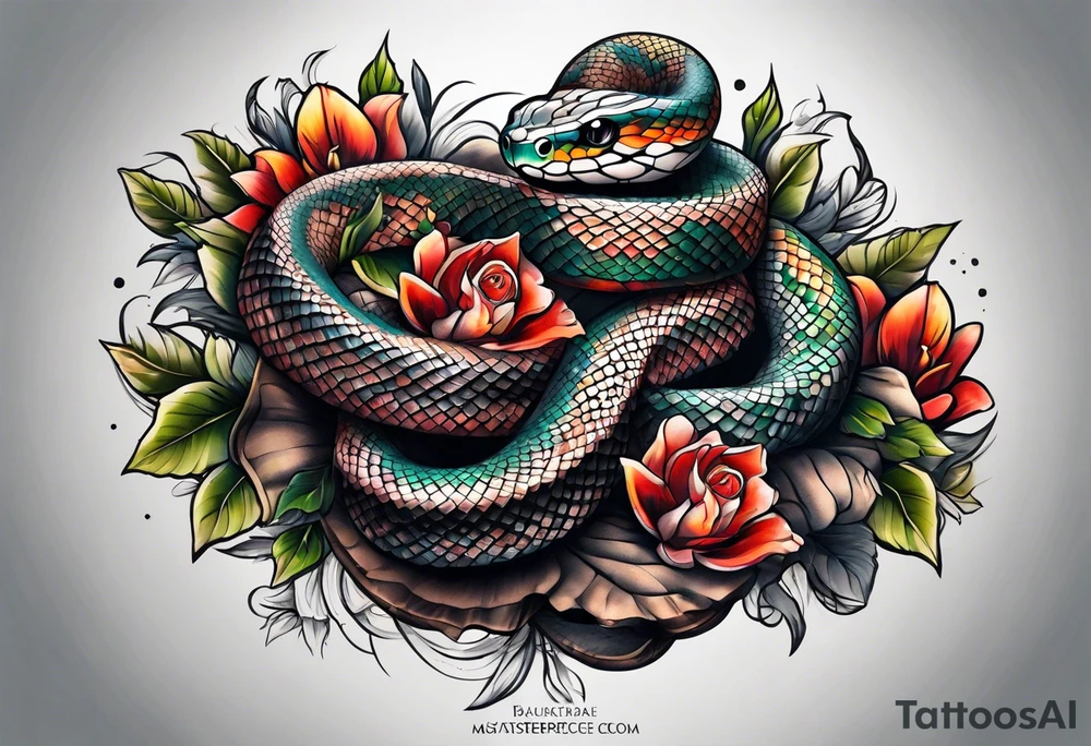 sleeve tattoo of a snake tattoo idea