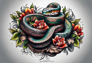 sleeve tattoo of a snake tattoo idea