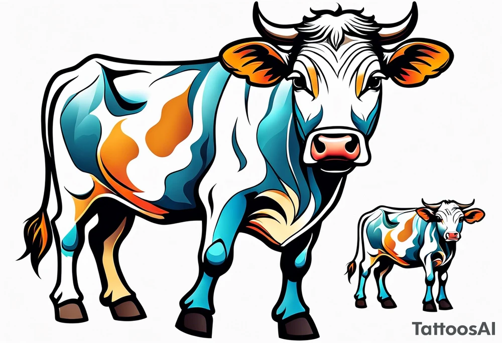 cow on calf tattoo idea