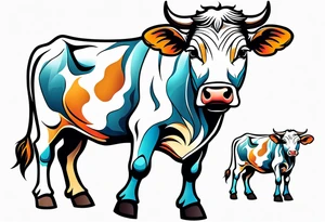 cow on calf tattoo idea