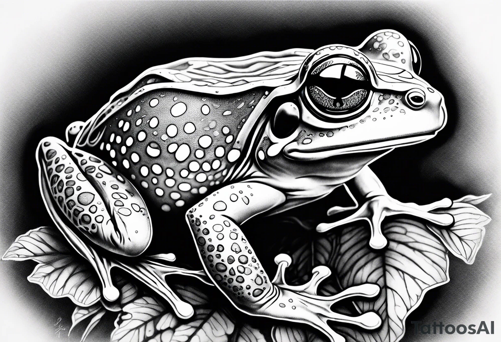a psychedelic frog tattoo idea