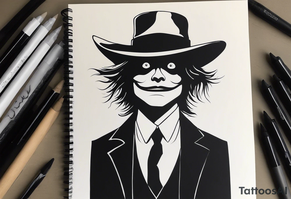 the babadook from the movie in a shadow tattoo idea