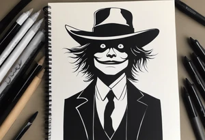 the babadook from the movie in a shadow tattoo idea