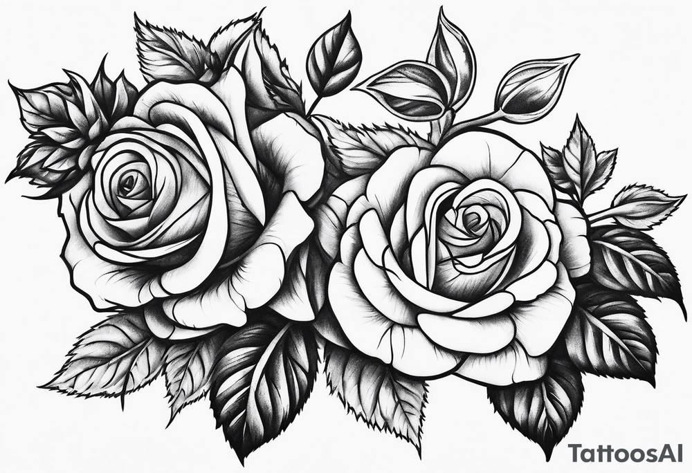Roses on vine tattoo idea