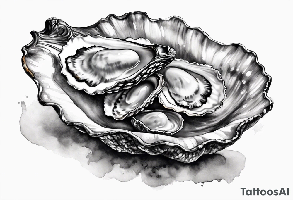 One small  Pretty oyster tattoo idea
