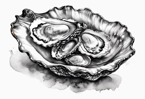 One small  Pretty oyster tattoo idea